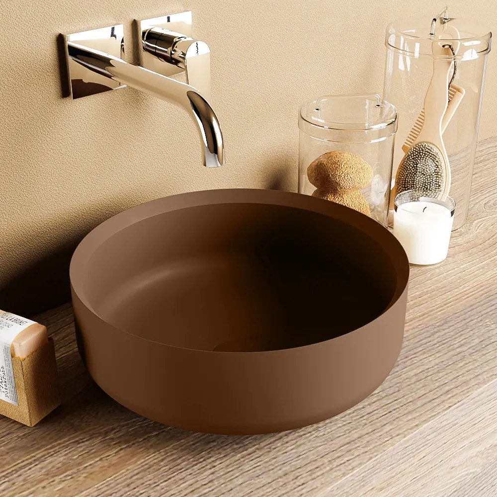 Mondiaz Coss Solid Surface waskom 36cm rust