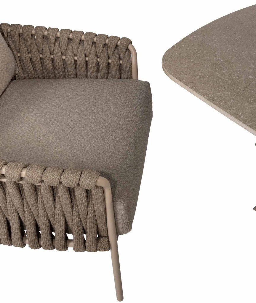 4 Seasons Outdoor Comino low dining chair latte  Tuinstoel    beige weerbestendig