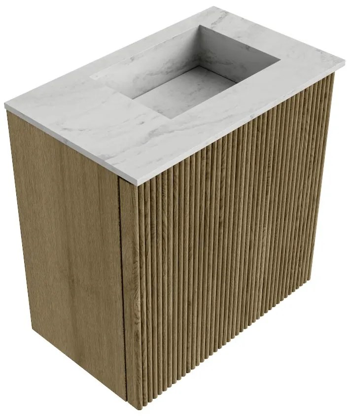Mondiaz Joya DLux 40cm toiletmeubel dusk met wastafel faye rechts 1 kraangat opalo