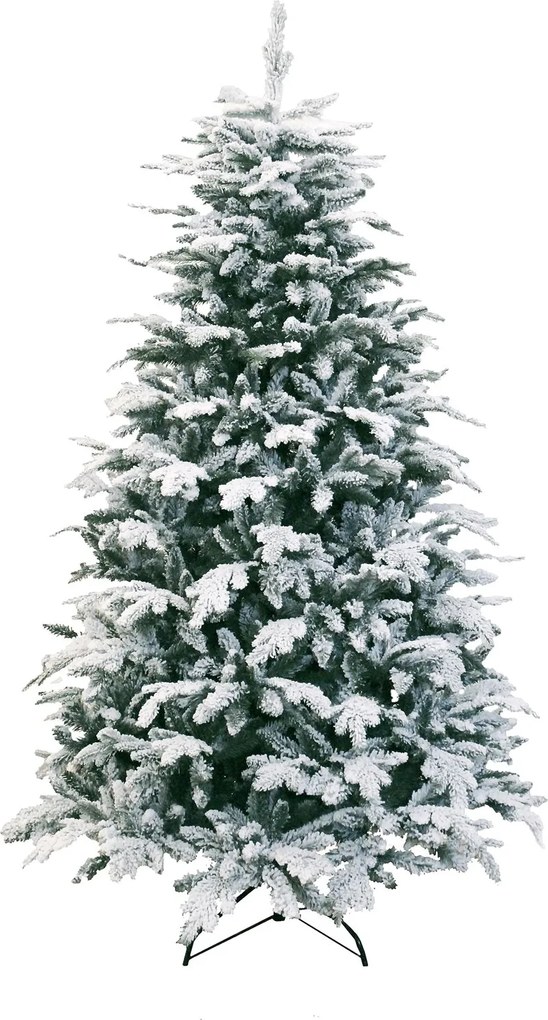 Oslo Snow Pine kunstkerstboom - 180 cm - groen - Diameter 104 cm - 1.649 tips - besneeuwd - metalen voet