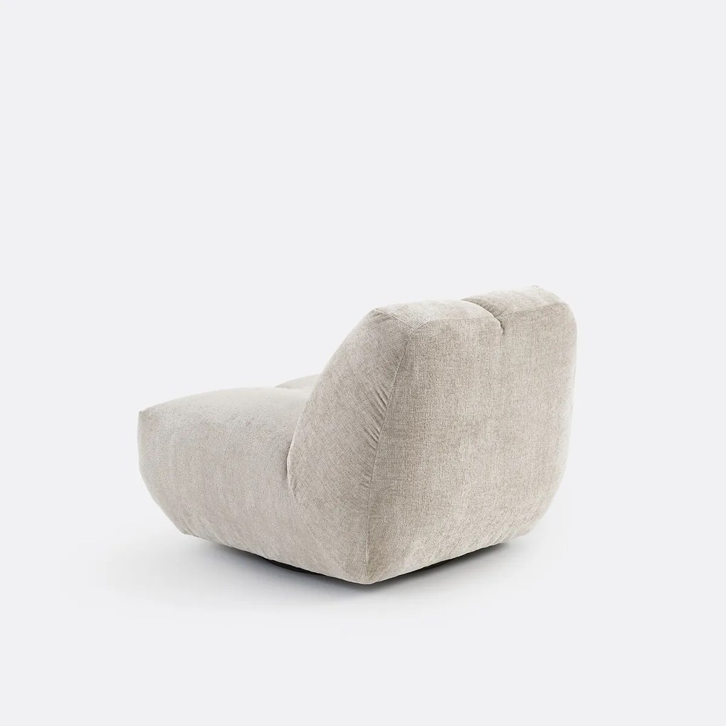 Draaibare fauteuil, dik fluweel, Nuria