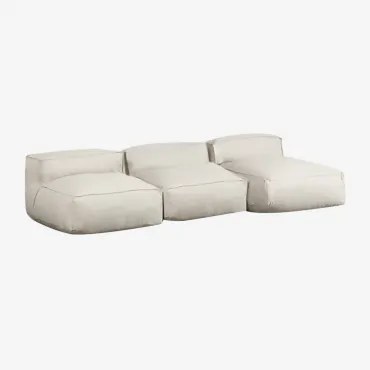 Dojans 3-delige Modulaire Chaise Longue Bank Voor Tuin Beige - Semoline - Sklum
