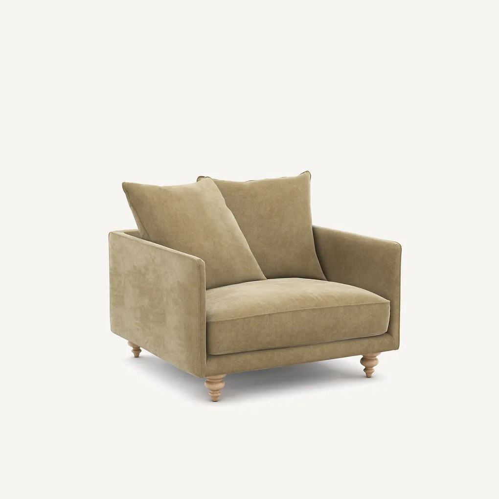 Fauteuil stonewashed fluweel, Lazare