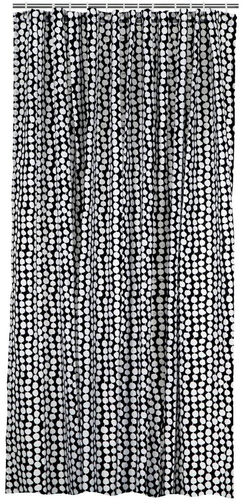 HEMA Douchegordijn 180x200cm Textiel Zwart/wit (zwart/wit)