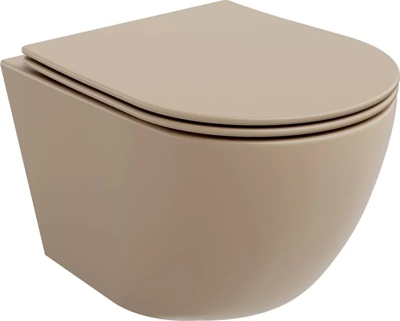 Mexen Lena Rimless wc-pot met slim softclose zitting, duroplast, cappuccino mat - 30224064