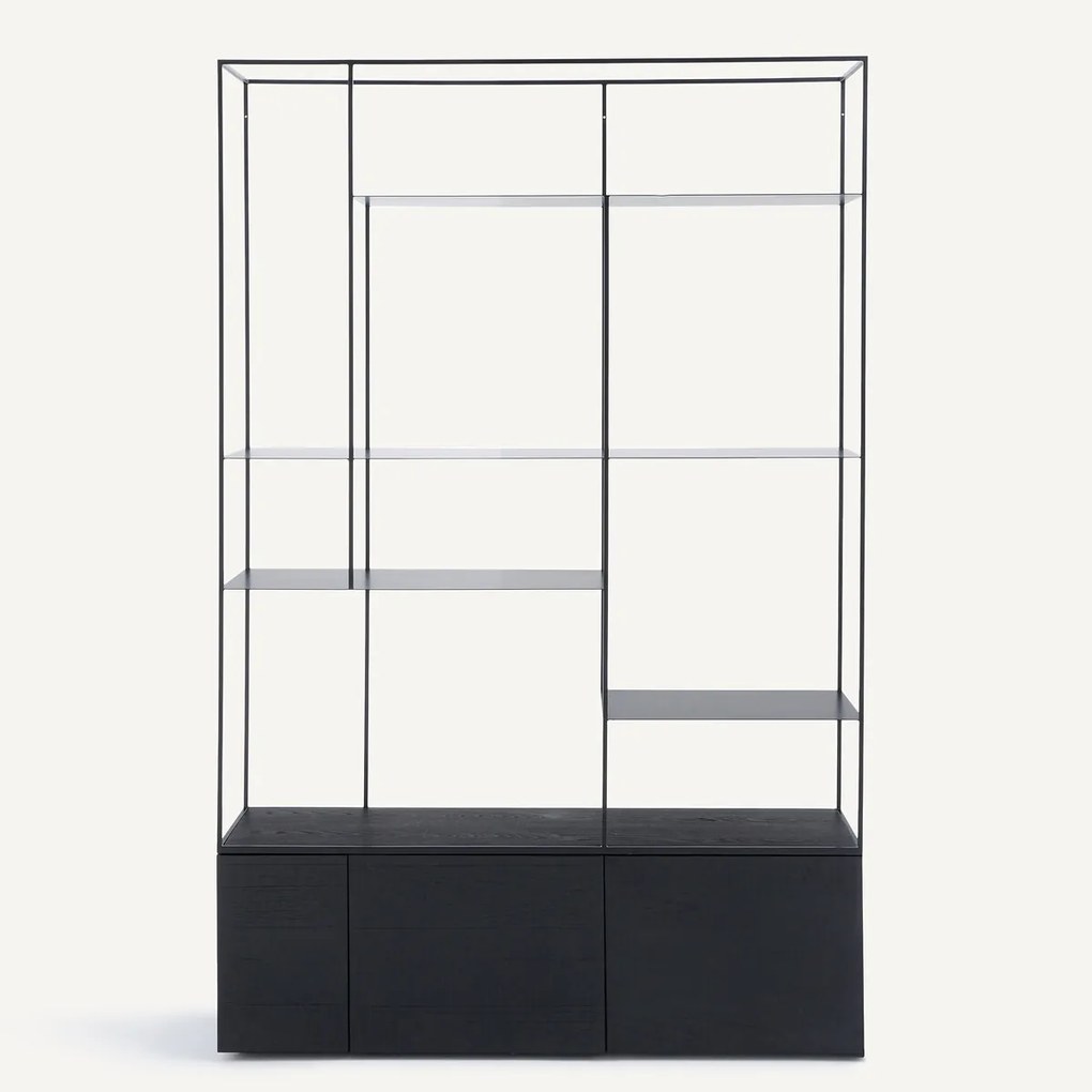 Boekenkast van metaal en MDF Kanato