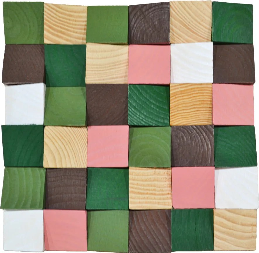 Houten Mozaïekpaneel | Rich Pine | 30×30 cm | Hout | Tegel