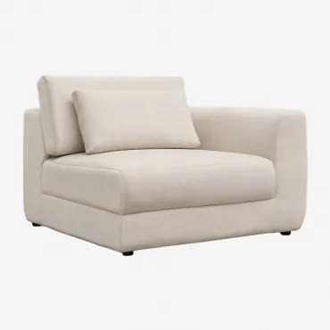 Rechter Hoekmodule Voor Modulaire Bank Met In Hoogte Verstelbare Hoofdsteun, Bekleed Met Cataline Chenille Chenille Crèmebeige - Sklum