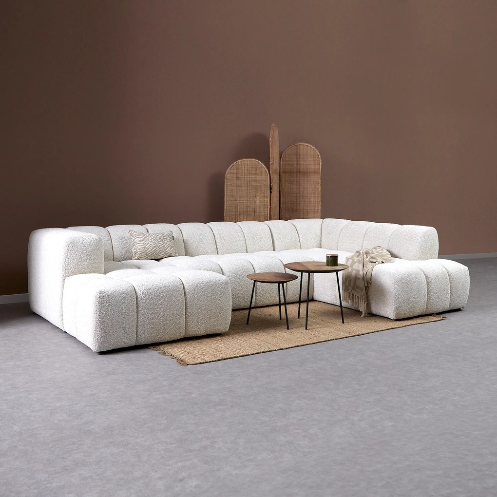 Design Bank Creme U-vorm Rechts