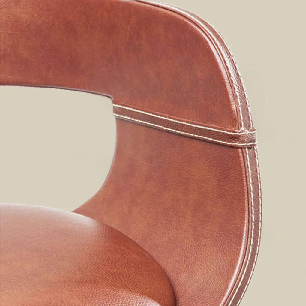Retro Barkruk Bruin Leer