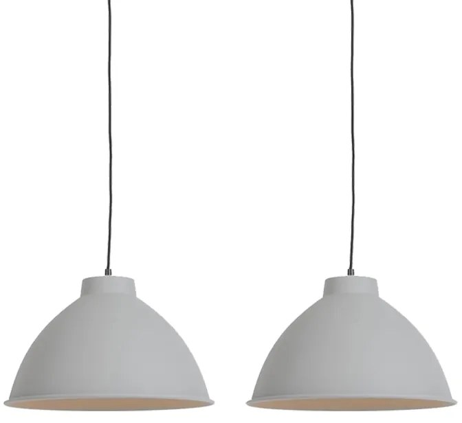 Set van 2 Scandinavische hanglampen grijs - Anterio 38 Basic