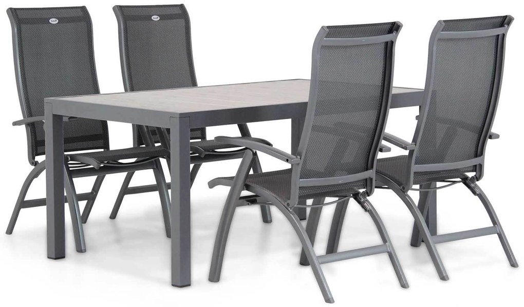 Tuinset 4 personen 164 cm Aluminium/Textileen /Aluminium/textileen Grijs Hartman Summerland/Residence