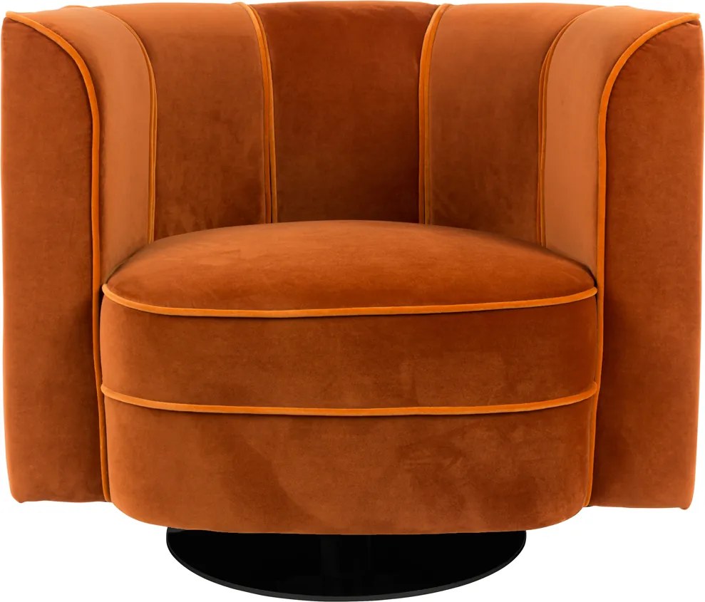 Dutchbone Flower Draaifauteuil Oranje Fluweel