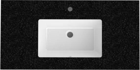 Bruynzeel Miko Keramische wastafel met granieten blad 101x2x51cm 101x51 cm 1 kraangat zwart/wit 224935