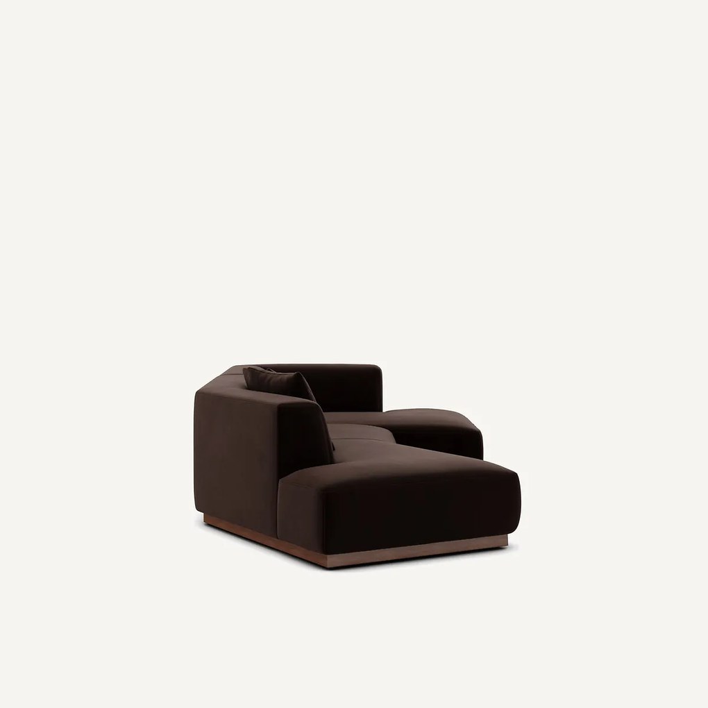 Rechter open hoekbank in fluweel, Jacopo