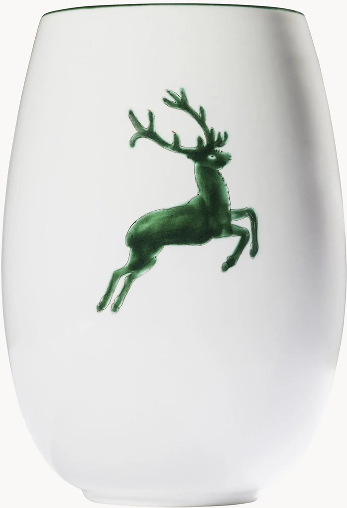 Handgemaakte vaas Grüner Hirsch, H 21 cm
