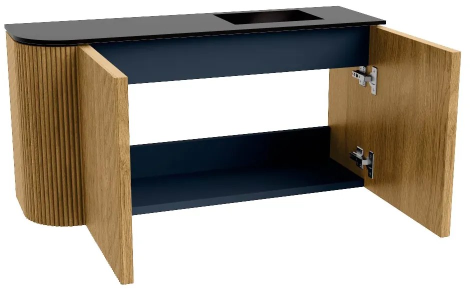 Mondiaz Joya 80cm toiletmeubel ronding links oak met wastafel faye rechts zonder kraangat urban