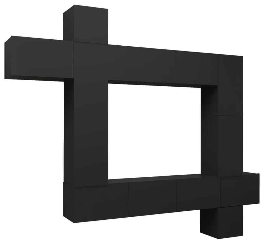 vidaXL 9-delige Tv-meubelset spaanplaat zwart