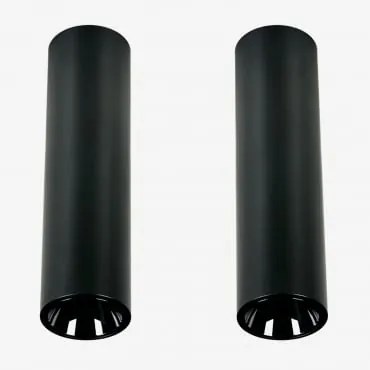 Pack Van 2 Ronde Led-opbouwplafondlampen Ø4 Cm Voor Buiten In Aluminium Luisiana Zwart & 3 W & 19º & Wit Koud 4000k - Sklum
