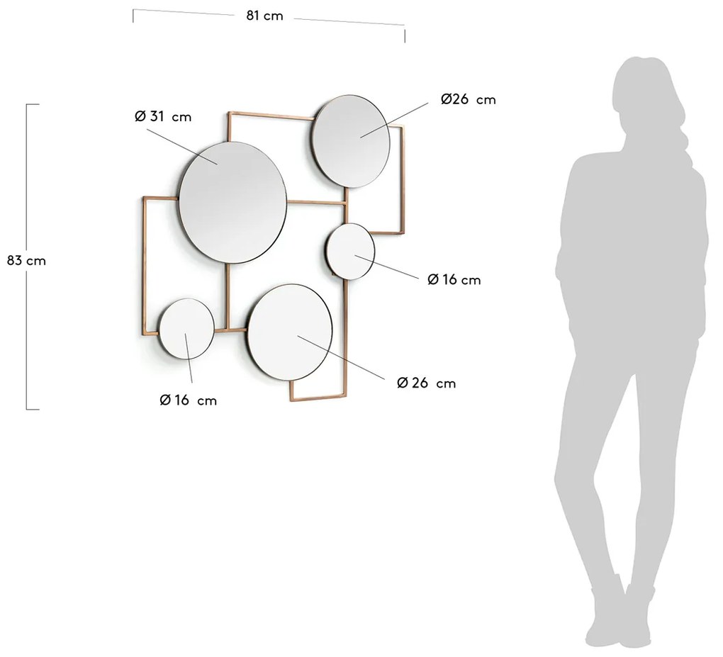 Kave Home Platte Asymmetrische Design Spiegel - 81x83cm