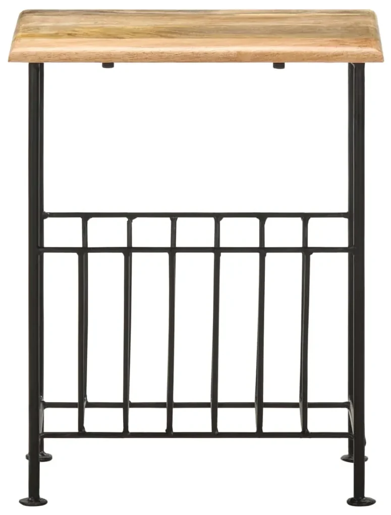 vidaXL Tijdschriftenrek 40x30x50 cm massief mangohout en staal