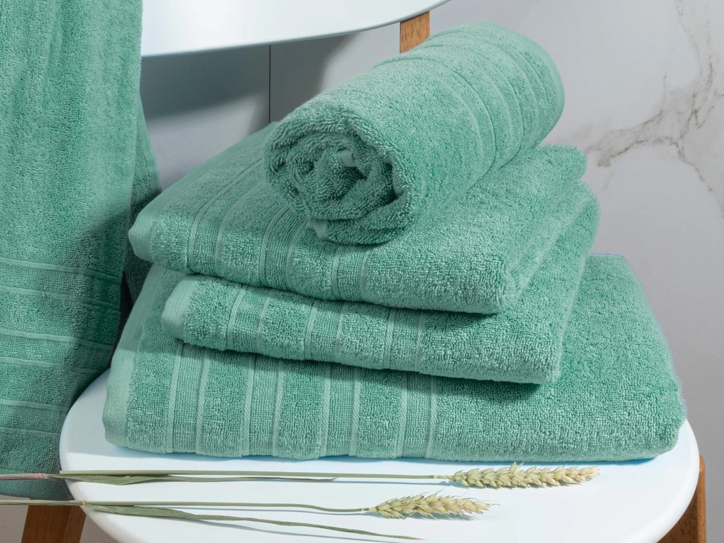 Handdoek DoubleLife Recycled Cotton Collectie – 4 stuks – 50×100 – stone green