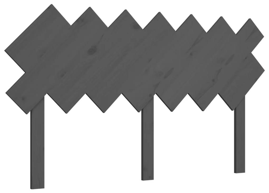 vidaXL Hoofdbord 141x3x80,5 cm massief grenenhout grijs