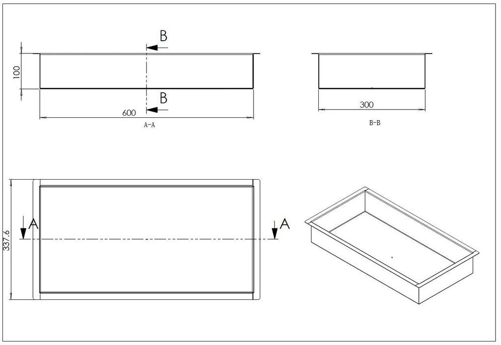 Mueller Round inbouwnis 30x60x10cm RVS