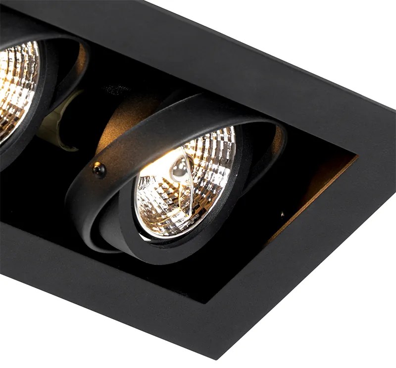Set van 6 Moderne inbouwspot zwart 2-lichts verstelbaar - Oneon 70 GU10 Binnenverlichting Lamp