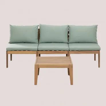 Filips Tuinset Met 3-delige Modulaire Bank En Salontafel Groen – Khaki - Sklum