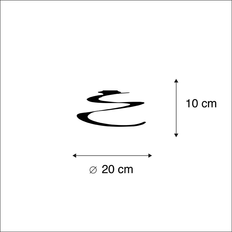 Stalen lampenkap zwart 20 cm - Spiraal