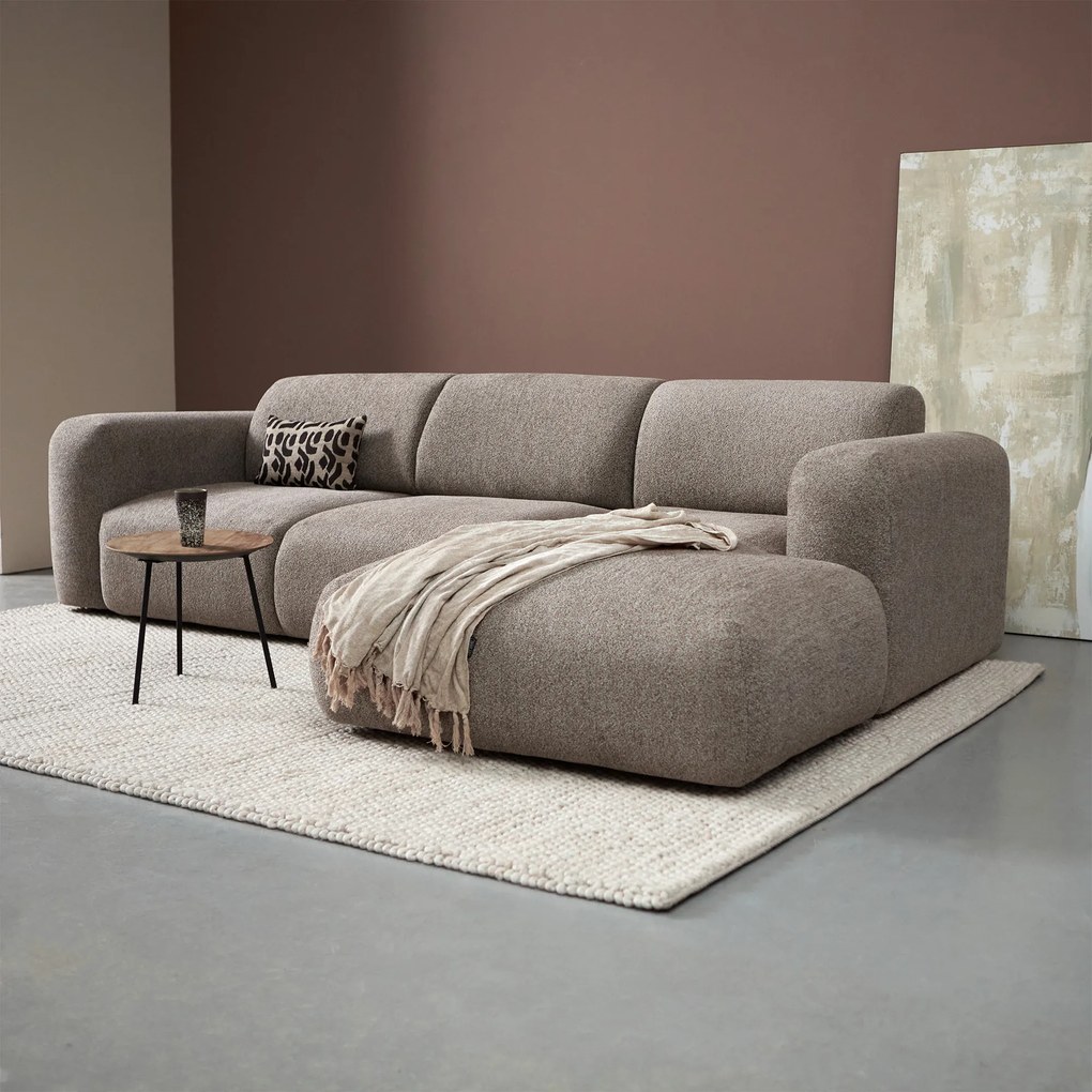 PEPP Interiors Soul Bruine Hoekbank Met Chaise Longue Rechts