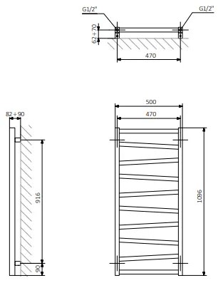 Sapho Zig radiator wit 50x110cm 406W