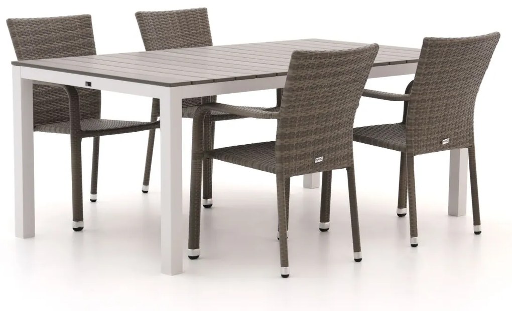 Forza Fossano/Fidenza 183cm dining tuinset 5-delig stapelbaar