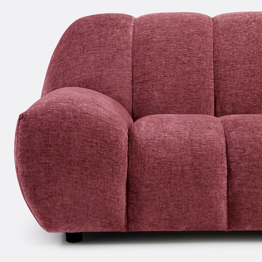 Rechte hoekbank, dik fluweel, Nuria