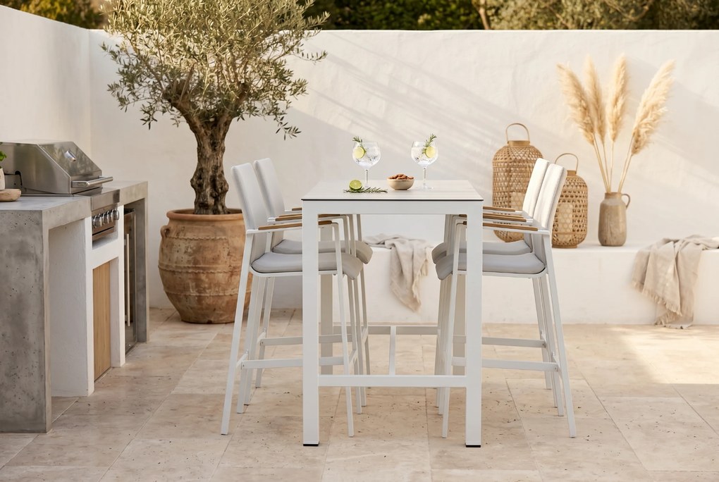 Barset 4 personen Aluminium Wit Lifestyle Garden Furniture Brandon