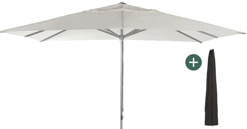 + 15% kassakorting | Parasol Shadowline Cuba | Inclusief hoes | Rechthoekig | 400x300cm | Met katrol | Wit | Kees Smit Tuinmeubelen