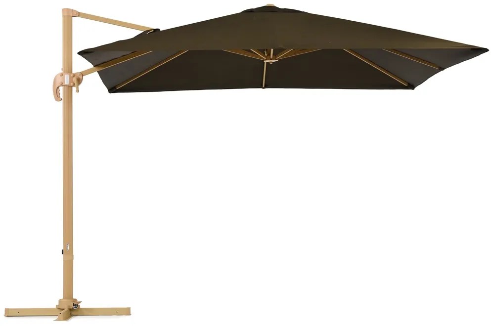 Siena 3x3m houtachtige tuinparasol met bruine hoes Garden Point