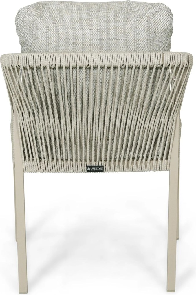 Tuinset Ronde Tuintafel 4 personen 125 cm Rope Taupe  Lifestyle Garden Furniture Biagio/Ancona