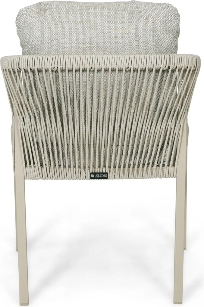 Tuinset Ronde Tuintafel 6 personen 150 cm Rope Taupe Lifestyle Garden Furniture Biagio/Xento