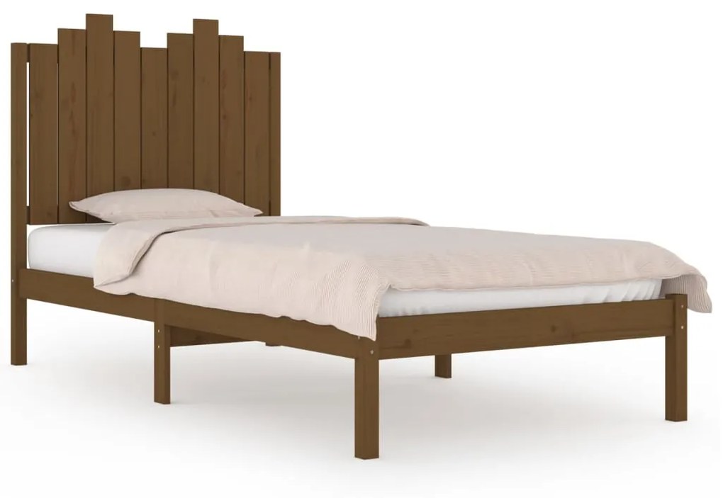 vidaXL Bedframe grenenhout honingbruin 75x190 cm 2FT6 Small Single