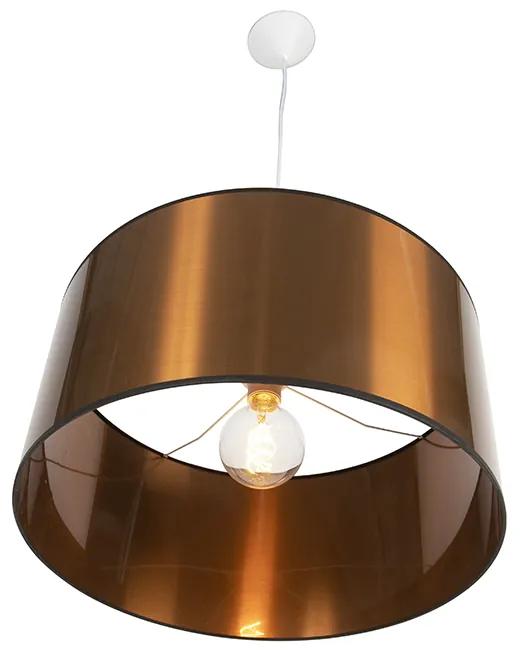 Eettafel / Eetkamer Art Deco hanglamp wit met koperen kap 50 cm - Pendel Modern E27 rond Binnenverlichting Lamp