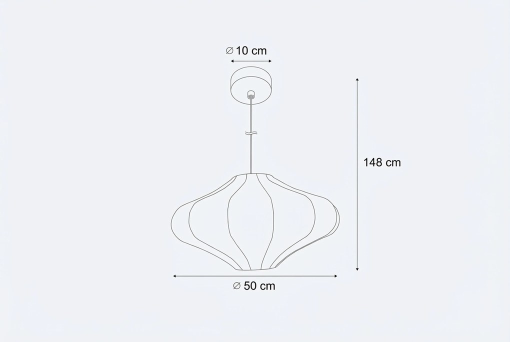 Japandi Hanglamp Bruin Met Stoffen Kap - Plu Taupe