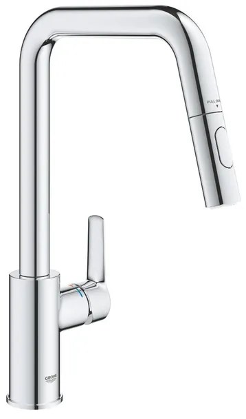 GROHE Start QuickFix Keukenkraan - met uittrekbare handdouche - met dual spray - voorsprong 22.1cm - chroom 30631000