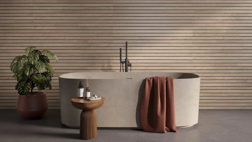 Valence Madeira wandtegel 60x120cm eiken met zwarte voeg gerectificeerd