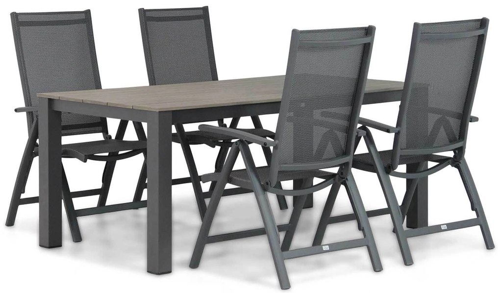 Tuinset 4 personen 180 cm Aluminium/Textileen /Aluminium/textileen Grijs Presto Vasto/Valley