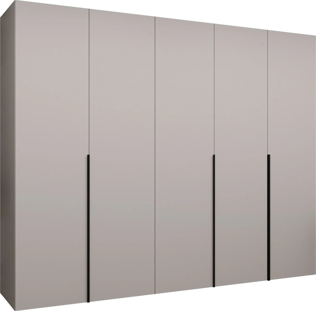 Kledingkast Hartford 538, Kasjmier, Zwart, 202x250x52cm, 172.1 kg, Kledingkast deuren: Met scharnieren