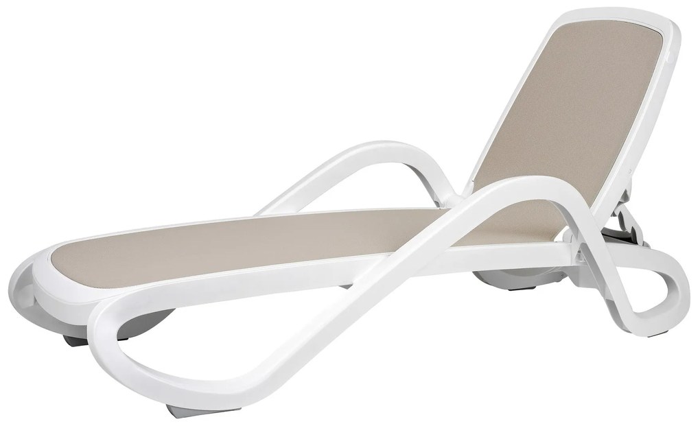 Nardi 4 x Ligbed - Alfa - Wit/Taupe - Kunststof - Nardi