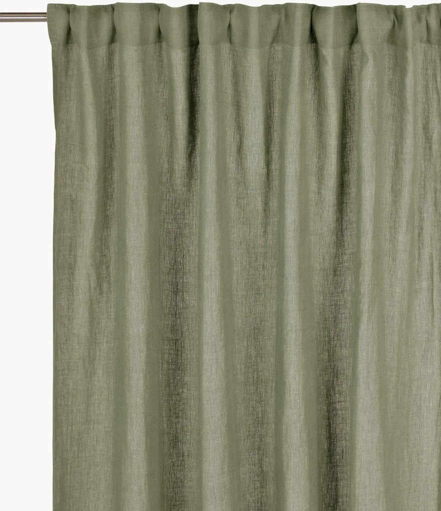 Linnen ondoorzichtige multibandgordijnen Julie, 2-delig, B 145 cm