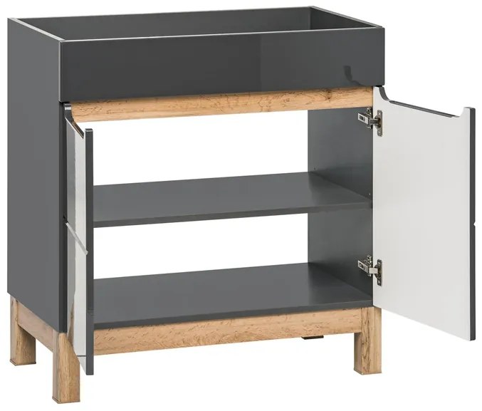 Comad Bali Grey 820 FSC onderkast 60cm eiken/antraciet